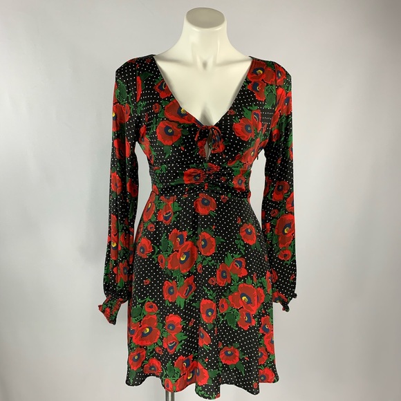 NWT FREE PEOPLE Black Combo Dress - Picture 6 of 7